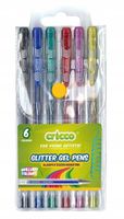 Długopisy Żelowe Brokat Cricco 6 Kol Etui 4043