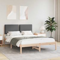 Ramka łóżka z tapicerowanym wezgłowiem Ciemnoszary 140 x 190 cm