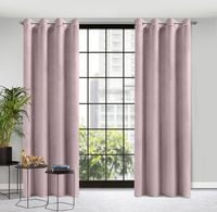 Zasłona gotowa na przelotkach ROSA 140x250 Design91 pudrowa