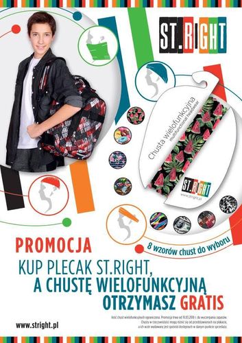 Plecak 4-komorowy BP7 COMICS ST.RIGHT+CHUSTA+PLAN na Arena.pl