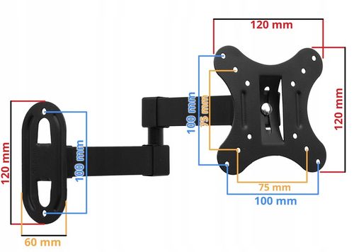 UCHWYT DO TELEWIZORA MONITORA 13-32 CALE ścienny obrotowy regulowany na Arena.pl