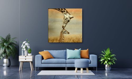 OBRAZ NA PŁÓTNIE 129 Żyrafy 70x70cm na Arena.pl