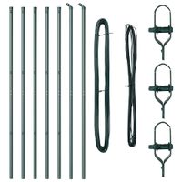 Słupki ogrodzeniowe 7 pcs Zielony Ø32mm 150 cm