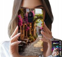 ETUI DO SAMSUNG A6 2018 - MALOWNICZA ULICZKA Z KAWIARNIĄ + SZKŁO