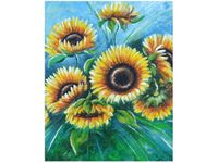 40X50CM SŁONECZNIKI NIEBIESKIM OBRAZ