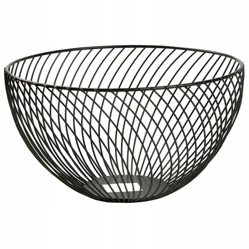 CZARNY METALOWY KOSZYK 25CM MISA MISKA OKRĄGŁY ORGANIZER POJEMNIK DRUCIANY na Arena.pl