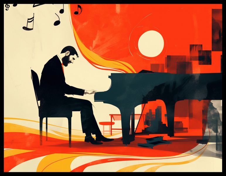 Plakat 65x50cm Pianista zdjęcie 2