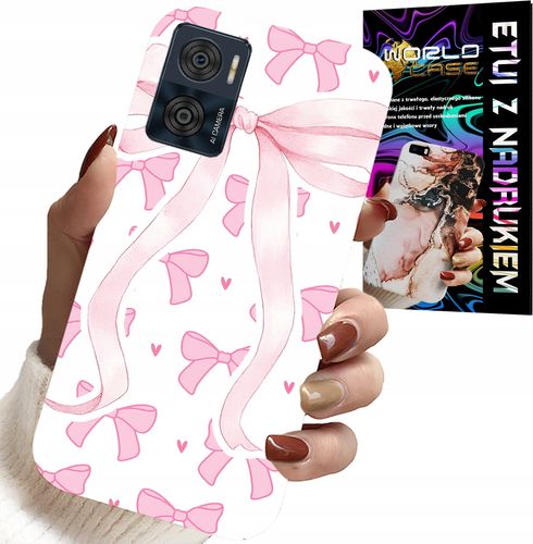 ETUI DO MOTOROLA MOTO E22 / E22I - RÓŻOWE WSTAZKI WSTĄZKA MODNE WZORY CASE na Arena.pl
