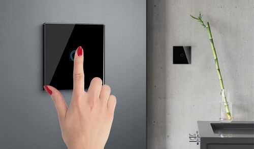 WŁĄCZNIK ŚWIATŁA SZKLANY DOTYKOWY POJEDYNCZY CZARNY WIFI TUYA LED SZKŁO na Arena.pl