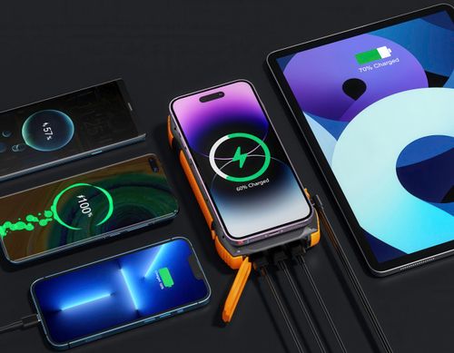 Powerbank solarny Promate SolarTank-20PDQi 20000mAh z latarką do podróży na Arena.pl