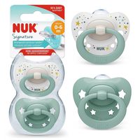 NUK Smoczek uspokajający ortodontyczny silikonowy 0-6m SIGNATURE zielony