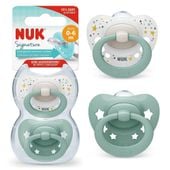 NUK Smoczek uspokajający ortodontyczny silikonowy 0-6m SIGNATURE zielony