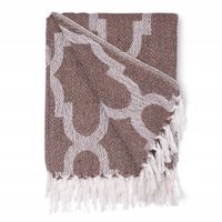 NARZUTA BAWEŁNIANA 125 X 150 CM BRĄZOWA JACQUARD PRANIE RĘCZNE