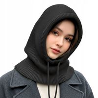 KAPTUR KOMINIARKA DAMSKA CZARNA MIĘKKA CIEPŁA CZAPKA WIĄZANA