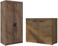Pojemna szafa dwudrzwiowa + Komoda do salonu Dąb Lefkas
