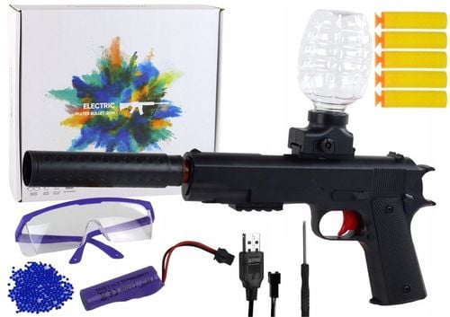 BEZPIECZNY ZABAWKOWY PISTOLET AUTOMATYCZNY NA KULKI ŻELOWE WODNE AKUMULATOR na Arena.pl