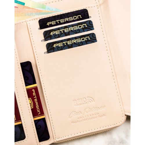 beżowy portfel damski wykonany ze skóry ekologicznej o lekko prążkowanej na Arena.pl