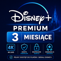 DISNEY+ PLUS PREMIUM | 3 MIESIĄCE | 90 DNI | 4K UHD | BEZ REKLAM |GWARANCJA