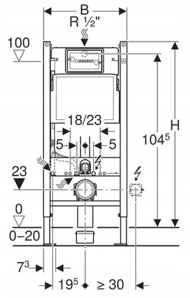 Stelaż podtynkowy do toalety Geberit Duofix Basic zdjęcie 7