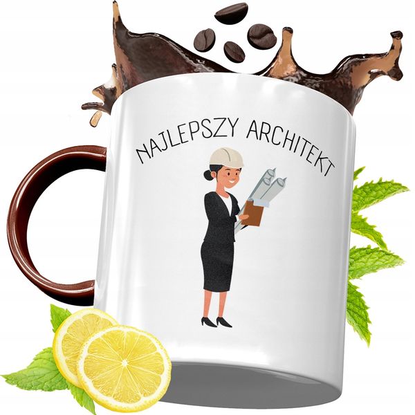 Kubek Bordowy Dla Architekta Na Urodziny Prezent Z Nadrukiem Ze Zdjęciem zdjęcie 1