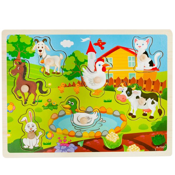 KLOCKI EDUKACYJNE PUZZLE FARMA UKŁADANKA MALUCHA zdjęcie 2