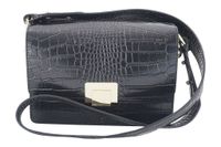 Modna torebka skórzana - CROCO - Czarna