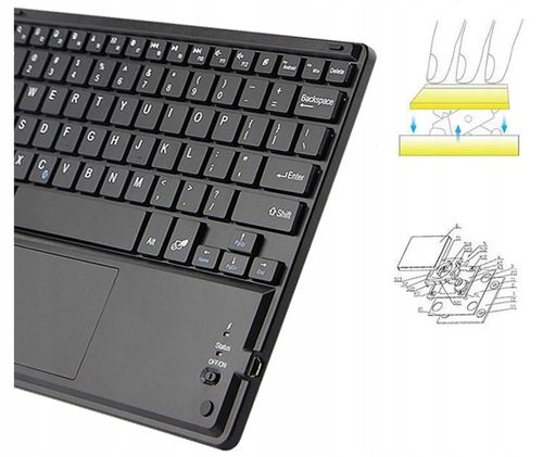 KLAWIATURA BEZPRZEWODOWA BLUETOOTH TOUCHPAD do SAMSUNG APPLE LENOVO XIAOMI na Arena.pl