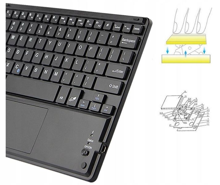 KLAWIATURA BEZPRZEWODOWA BLUETOOTH TOUCHPAD do SAMSUNG APPLE LENOVO XIAOMI zdjęcie 9