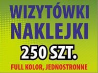 Naklejki etykiety wizytówki jednostronne 250 szt.
