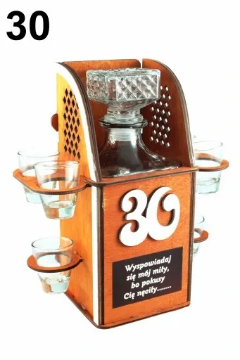 Karafka na alkohol 6 kieliszków kieliszki prezent URODZINY 18-99 WZORY zdjęcie 8