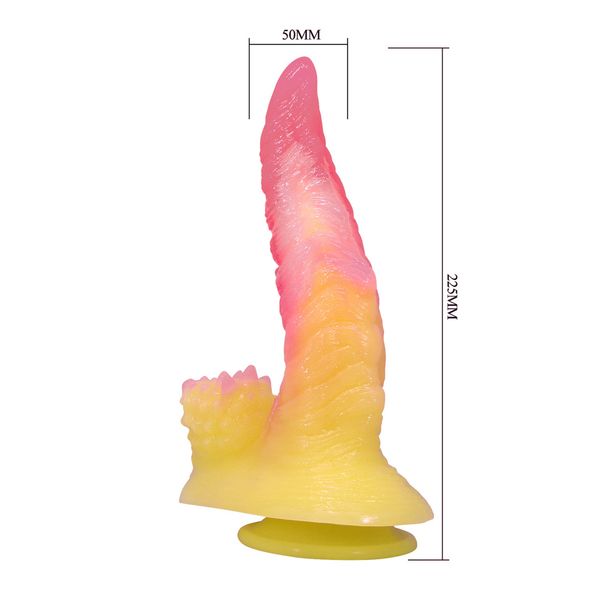Monster Dildo Flamebeast Ze Stymulatorem Łechtaczki Power Monsters 22,5 Cm zdjęcie 7