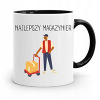 Kubek Czarny Dla Magazyniera Najlepszy Magazynier Z Nadrukiem Ze Zdjęciem