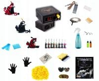 Zestaw Maszynka Tatuaży Kompletny Startowy tusze