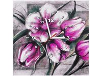 40X40CM ZEGAR KOMPOZYCJA TULIPANÓW OBRAZ