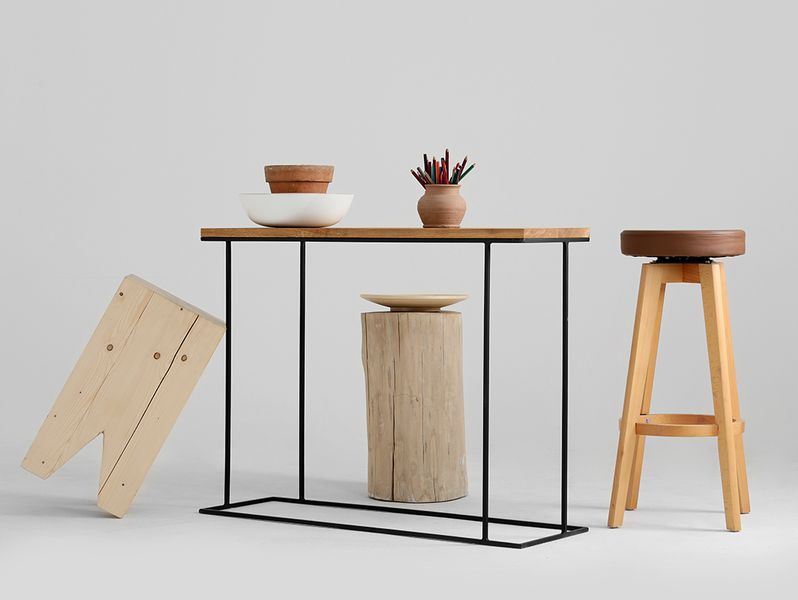 Konsola WALT SOLID WOOD 100 - dąb, czarny, do przedpokoju zdjęcie 4