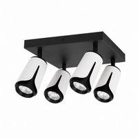 KINKIET LED GU10 OBROTOWY 350° IP20 BIAŁY CZARNY MAT