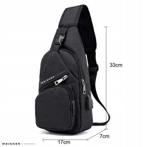 SASZETKA MĘSKA NA RAMIĘ TORBA NA RAMIĘ MĘSKA NERKA PLECAK BOX USB na Arena.pl