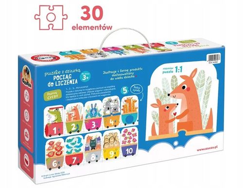 nauka liczenia Puzzle z dziurką CzuCzu Pociąg do liczenia 30 el. na Arena.pl