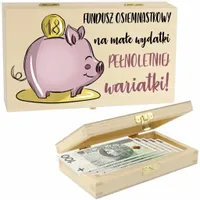 ŚMIESZNY PREZENT PAMIĄTKA NA 18 URODZINY PUDEŁKO