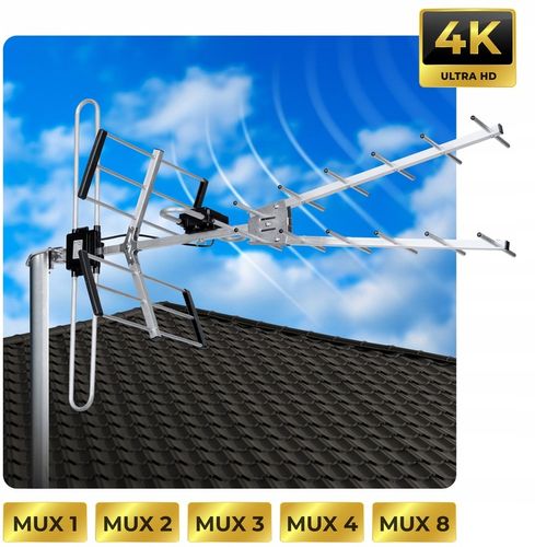 ANTENA ZEWNĘTRZNA KIERUNKOWA TV NAZIEMNEJ DVB-T2 ULTRA HD 4K FILTR LTE na Arena.pl