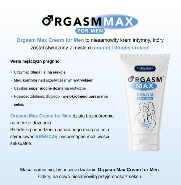 Żel/Sprej - Orgasm Max Cream For Men 50 Ml zdjęcie 2