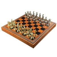 Italfama Napoleon Szachy + Brązowo-Czarna Plansza Skórzana 48cm