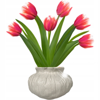 WAZON NA BUKIET KWIATY KAMIONKOWY CERAMICZNY SZARY 23cm DO SALONU SYPIALNI