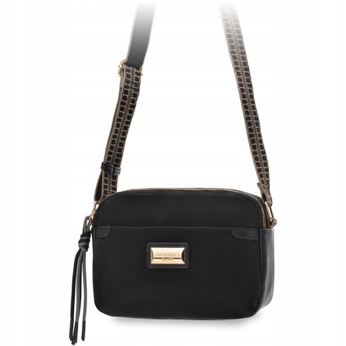 Stylowa Torba Damska Monnari Torebka Listonoszka Na Pasku Czarna Mała na Arena.pl