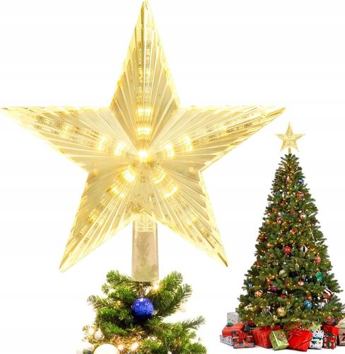 Czubek Na Choinkę Z 31 LED Czubek W Kształcie Gwiazdy, Lampki Choinkowe na Arena.pl