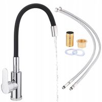 BATERIA KUCHENNA CZARNA ELASTYCZNA GIĘTKA WYLEWKA KRAN CZARNY ZLEWOZMYWAK