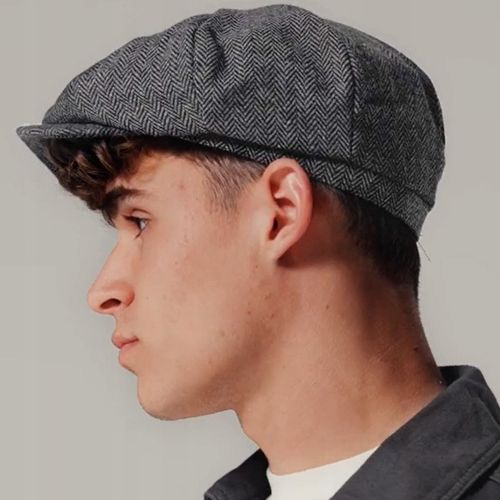 CZAPKA KASZKIET Z DASZKIEM JODEŁKA STYL RETRO SZARY ELEGANCKI UNISEX L/XL na Arena.pl