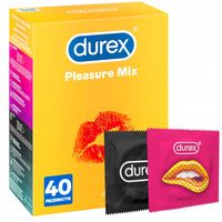 Prezerwatywy DUREX PLEASURE MIX 2 różne rodzaje prążki wypustki 40 szt.