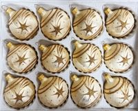 Bombki szklane 6cm 12 sztuk Ręcznie zdobione. Produkt polski (złoty)