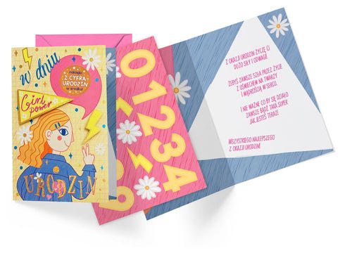 karnet Urodziny młodzieżowe (wymienne cyferki) dziewczyna DK-1133 na Arena.pl